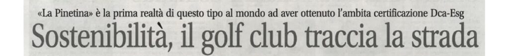 Sostenibilità al Golf la Pinetina